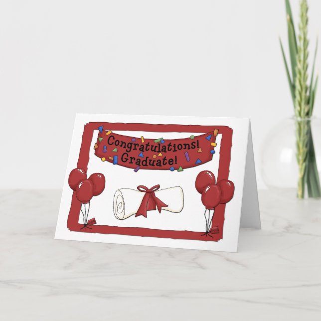 Student Grattis Red Kort (Framsida)