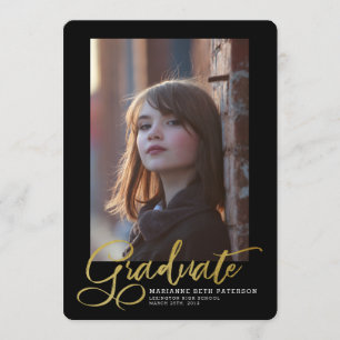 Student Guld Script Photo Studenten-meddelande Inbjudningar