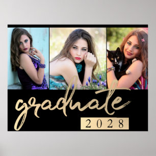 Student Guld skript Elegant 3 Fotokeepsaké Poster