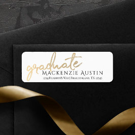 Student Guld skript | Elegant Hand-Lettered-pensel Returadress Etikett