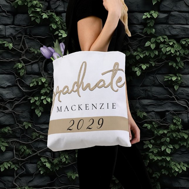 Student Guld skript | Elegant Hand-Lettered-pensel Tygkasse (Skapare uppladdad)