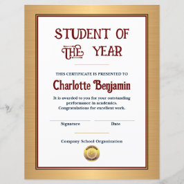 Student i Anpassningsbarna för årscertifikatet