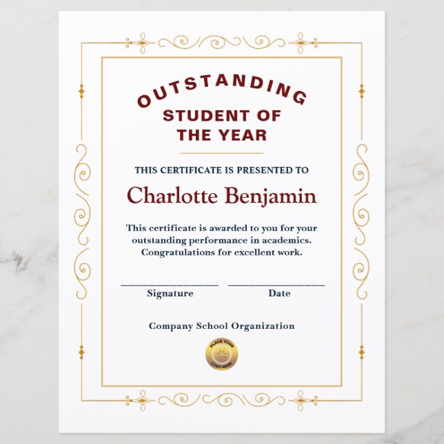 Student i Anpassningsbarna för årscertifikatet (Framsida)