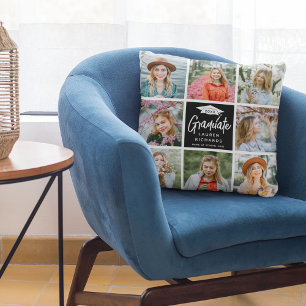 Student Keepsaké 8 Photo Collage & Quote Gift Kudde