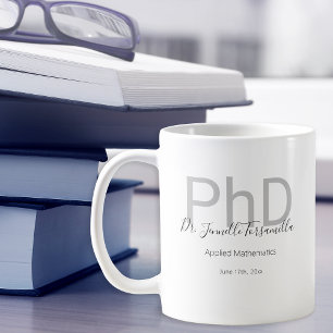 Student Keepsaké Black Grått Namn PhD Studenten Kaffemugg