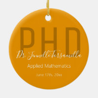 Student Keepsaké Orange White Namn Degree PhD