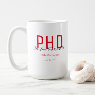 Student Keepsaké Red Black Namn PhD Kaffemugg