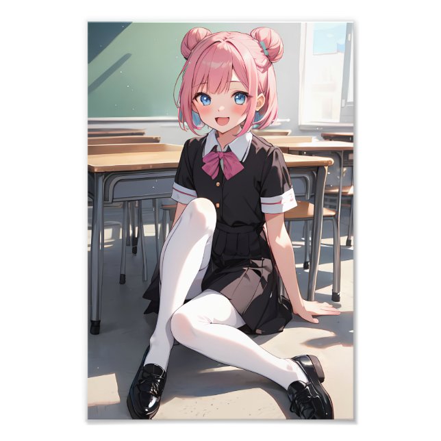 Student klädd i svart fototryck (Framsidan)