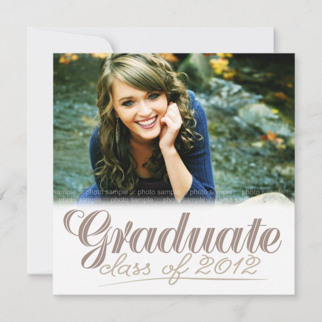 Student-klass 2012 Modern White Inbjudan (Framsida)