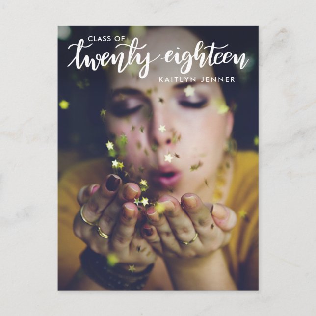 Student-klass 2018 | Spara datumfotot Vykort (Framsida)