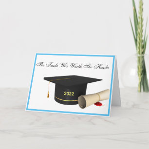 Student-klass 2022 Kap och Tassel Blue Gräns Kort