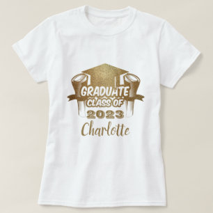 Student-klass 2023 Guld-eget namn T-Shirt