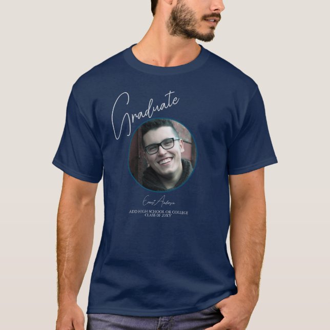 Student-klass 2024 Blue Photo Studenten Manar T Shirt (Framsida)