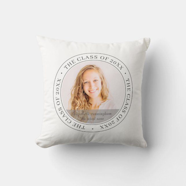 Student-klass för 20XX Simple Modern Anpassningsba Kudde (Framsida)