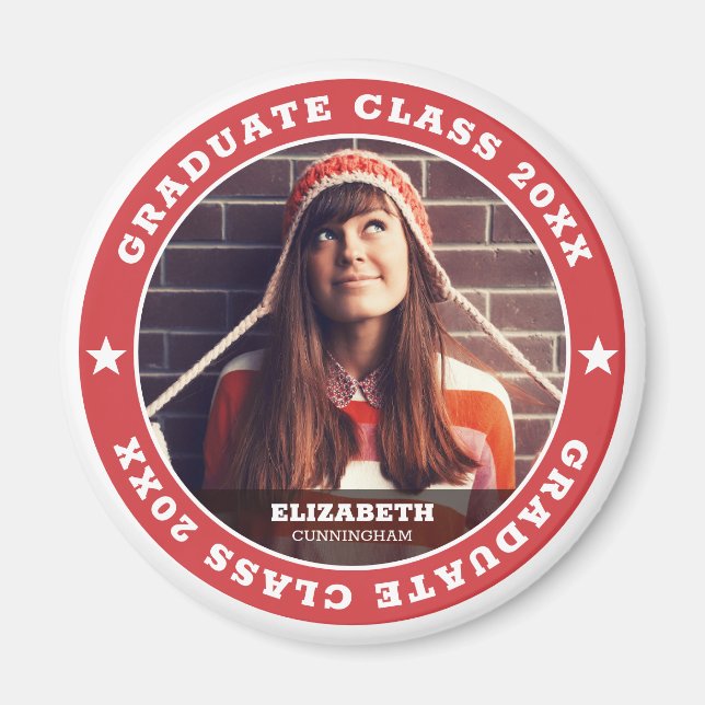 Student-klass för 20XX Studenten-foto Magnet (Framsidan)