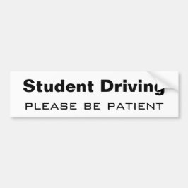 Student kör bil, tack, ha tålamod bildekal