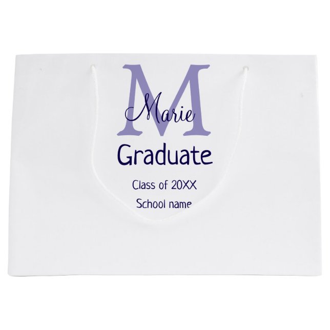 Student lägg till namn monogram lila, enkel minima (Framsidan)