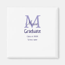 Student lägg till namn monogram lila, enkel minima magnet