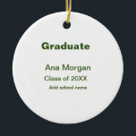 Student, lägg till namn, skolklass namn på 20XX en Julgransprydnad Keramik<br><div class="desc">utformning</div>