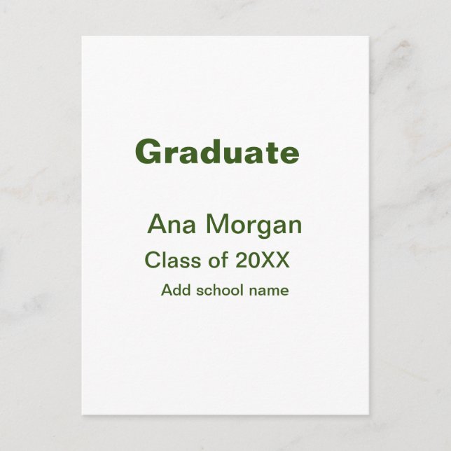 Student, lägg till namn, skolklass namn på 20XX en Vykort (Framsida)