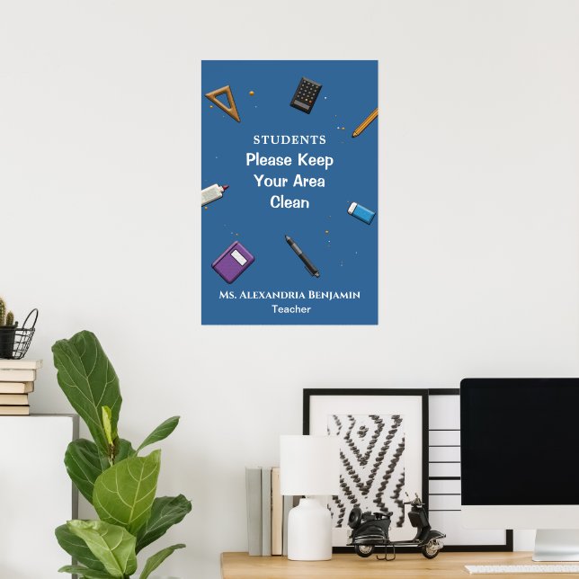 Student Lärare Back to school personalize Poster (Hemmakontoret)
