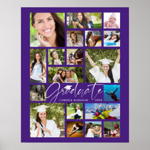 Student Lila 19 Photo Collage Script Party Poster