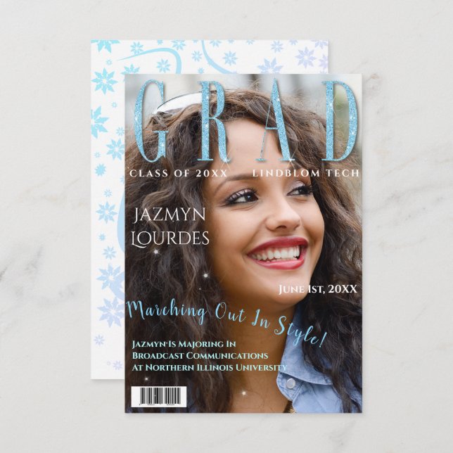 Student Magazine Cover Photo Studenten Announce Inbjudningar (Fram/baksida)