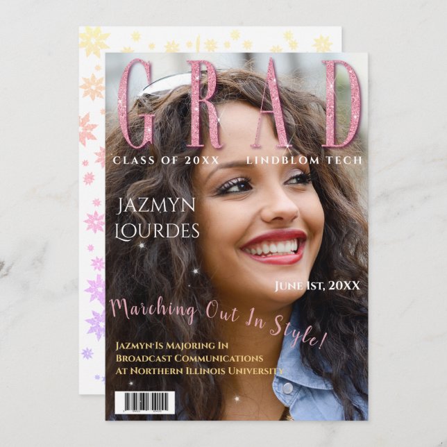 Student Magazine Cover Photo Studenten Announce Meddelande (Fram/baksida)