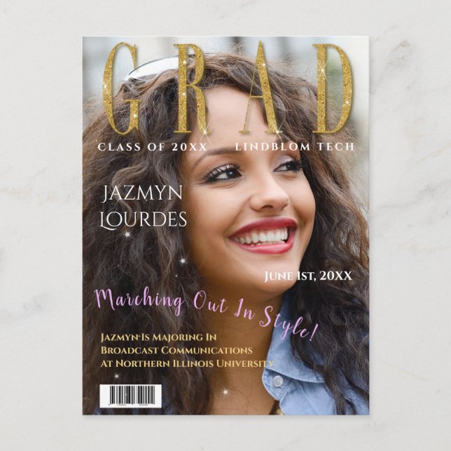 Student Magazine Cover Photo Studenten Announce Vykort (Framsida)