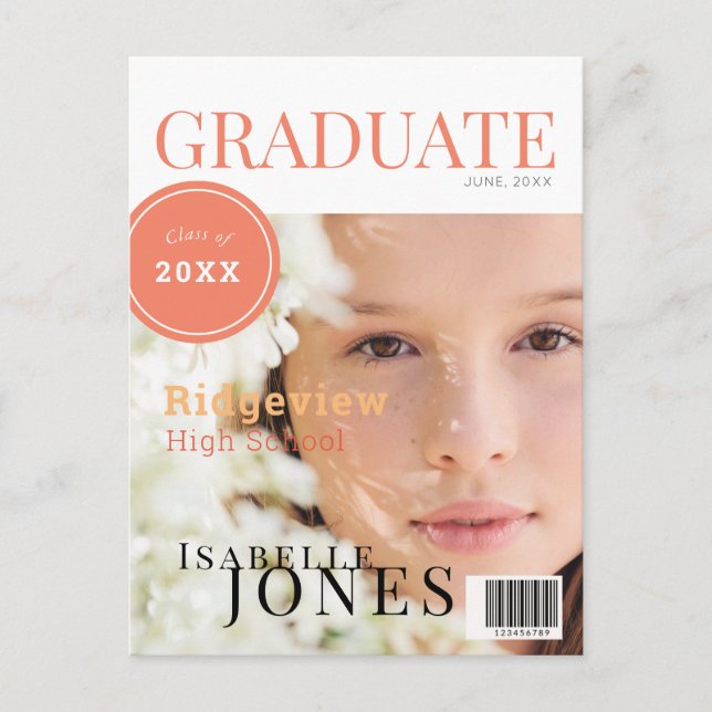 Student Magazine Photo Studenten Meddelande Vykort (Framsida)