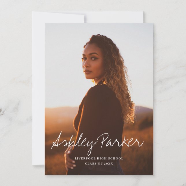 Student-meddelandekort för skriptfotografi av Namn Meddelande (Framsida)