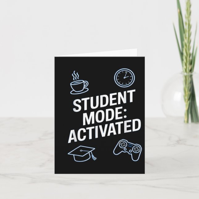 Student Mode_ Activated, Student Gamer, Funny Desi Kort (Framsida)