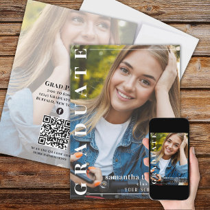 Student Modern 2 foto   QR-kod Social Media Inbjudningar
