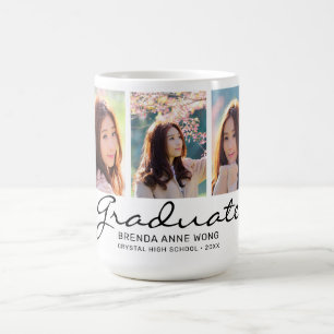 Student Modern 3 Photo Anpassningsbar Monogram Kaffemugg