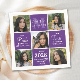 Student Modern 5 Photo Collage Lila Studenten Pappersservett