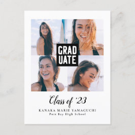 Student Modern Block Photo Collage Studenten Meddelande Vykort