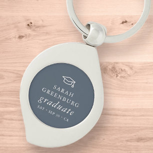 Student Modern minimalistisk enkel Chic Studenten Swirl Silverfärgad Nyckelring