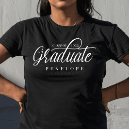 Student Modern Script Class av 2022 Grad Namn T Shirt