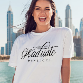 Student Modern Script Class av 2022 Grad Namn T Shirt