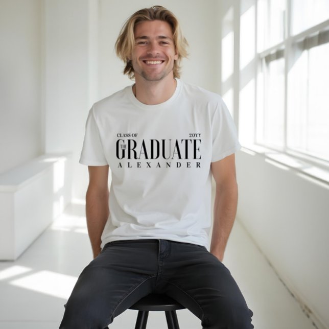 Student Modern Trendig klass 2022 Grad Namn T Shirt (The Graduate Modern Trendy Class of 2022 Grad Name T-Shirt)