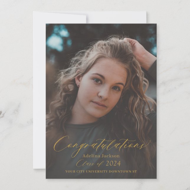 student moderna foto med skript Elegant guld Meddelande (Framsida)