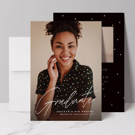 Student moderna skript, enkelt foto studenten inbjudningar