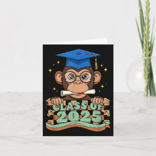 Student Monkey Cl of 2025 Kids Manar Womens Gradua Kort