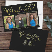 Student Multi Photo Black Guld Calligraphy