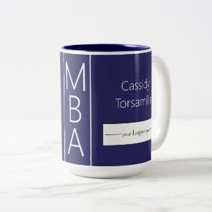 Student Namn Blue MBA Logotyp Två-Tonad Mugg