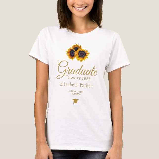 Student namn, den rustiska blommigten elegant stud t shirt (Framsida)