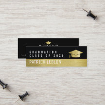 Student namn elegant, svartfaux guld