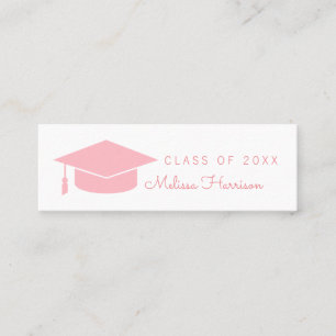 student namn-kort, kvinnoklass, rosa
