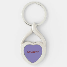 Student Namn text Utskriven Kärlek Twisted Heart M Silverfärgad Nyckelring