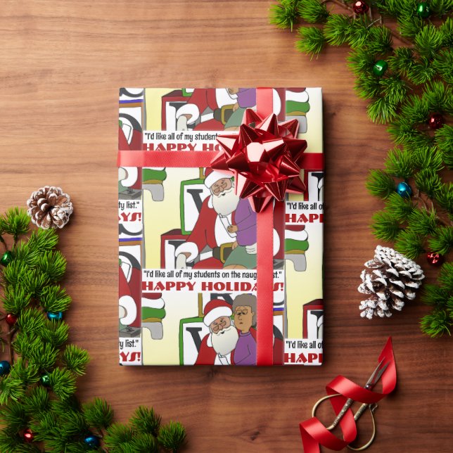 Student Naughty List Yellow Presentpapper (Julgåva)